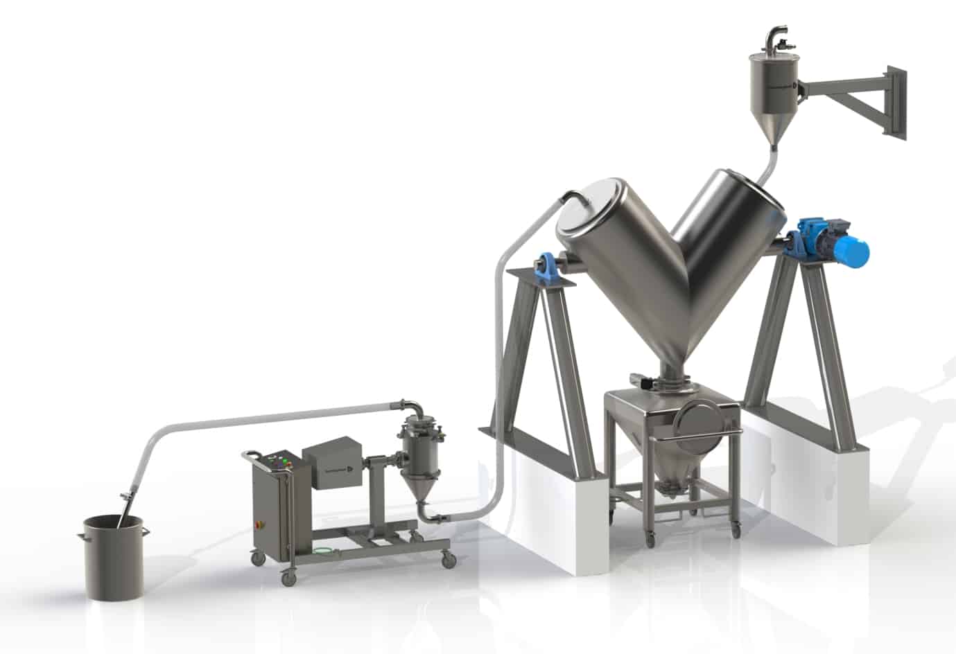 In-line screening before blending